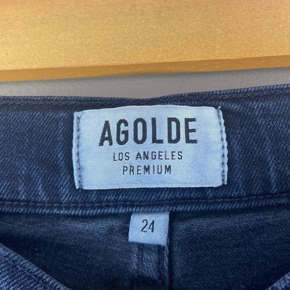 Agolde Blue Dark-Wash High-Rise Skinny Jeans Size 24 - Picture 3 of 5